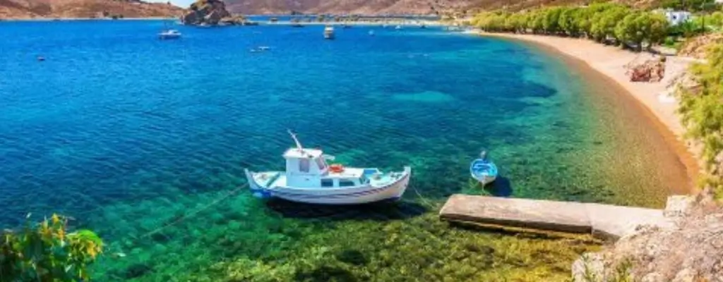 een iconisch uitzicht op van Patmos